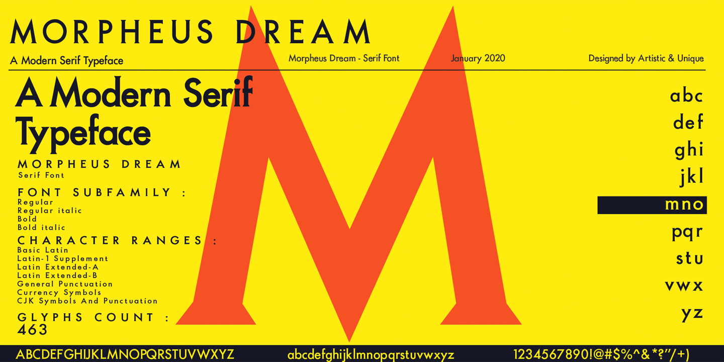 Пример шрифта Morpheus Dream #12